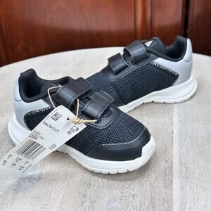 New Adidas Tensaur Run 2.0 CFI Kids Sneakers 6 K Black Hook and Loop Athletic